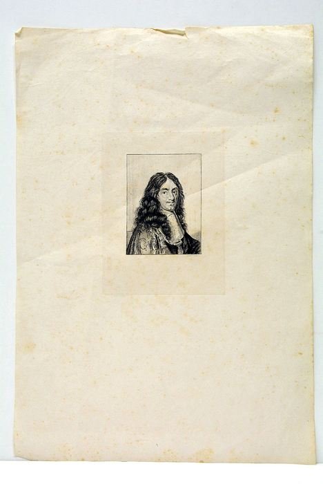 Gravure du Portrait de Charles Perrault, écrivain du XVIIème siècle …