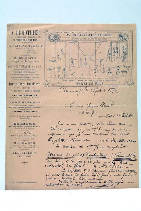Gymnastique. Fabrication d'Agrès, d'Engins, D'appareils.