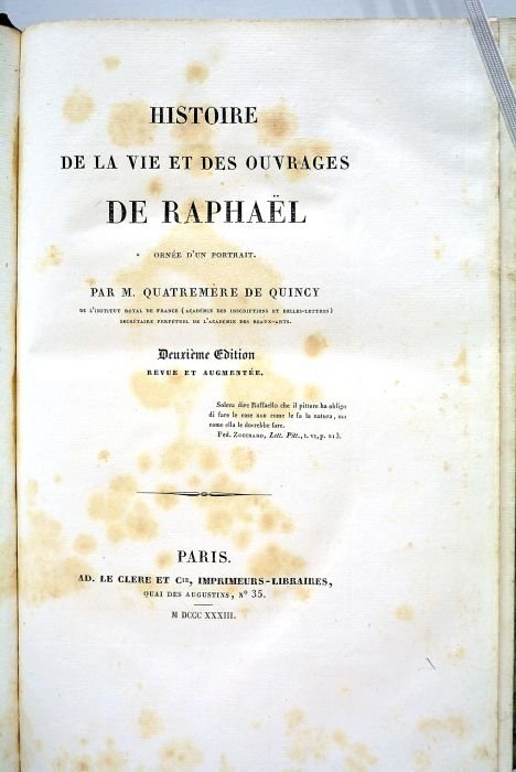 Histoire de la vie et des ouvrages de Raphaël, ornée …