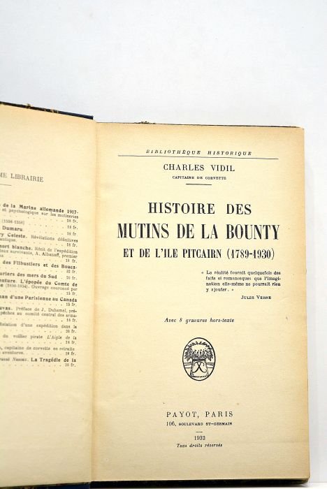 Histoire des mutins de la Bounty et de l'ile Pitcairn …