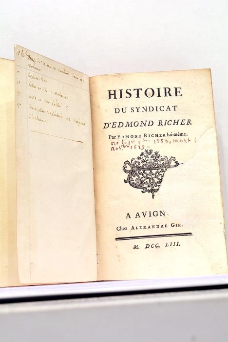 Histoire du Syndicat d'Edmond Richer.