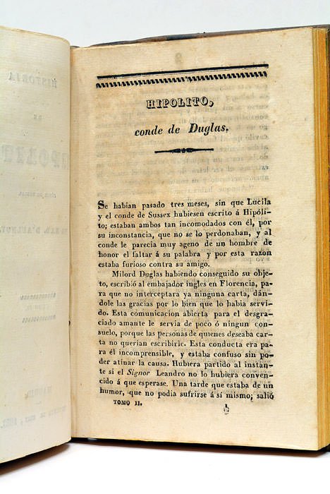 Historia de Hipólito, conde de Duglas. Tomo I. Madrid, Imprenta …