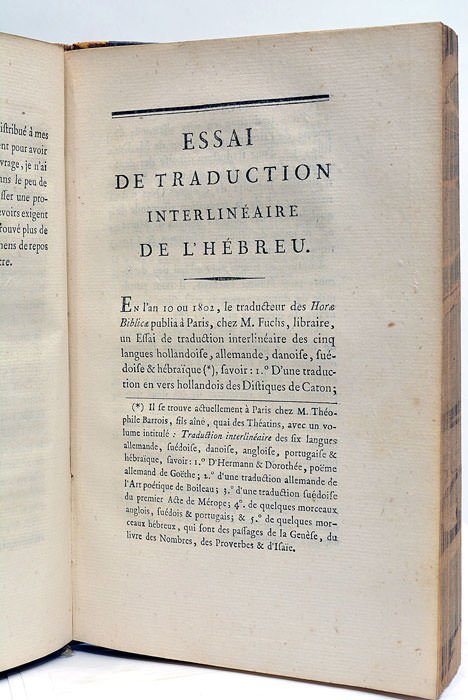 Horae Biblicae ou recherches littéraires sur la Bible, son texte …