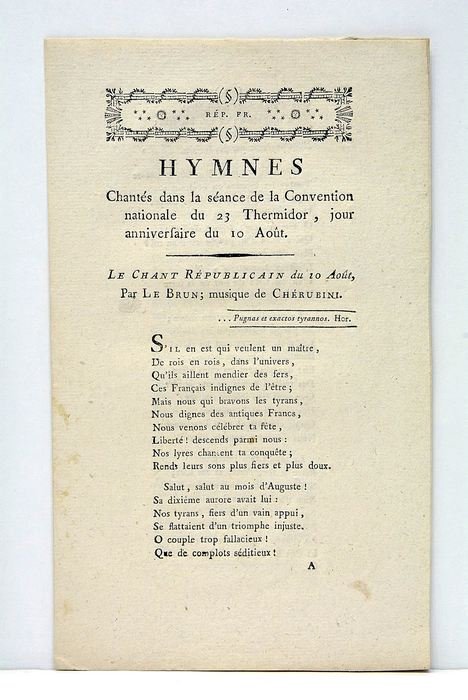 HYMNES CHANTES dans la Séance de la Convention Nationale du …