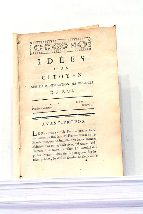 Idées d'un Citoyen sur l'Administration des Finances du Roi.