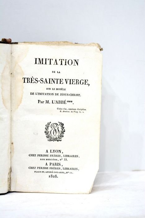 IMITATION de la très Sainte vierge, sur le modéle de …