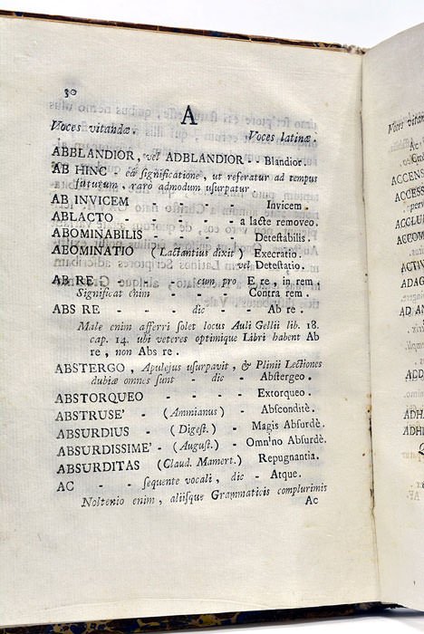 Index Criticus Vocum ab iis, qui latine scribere velint, vitandarum.