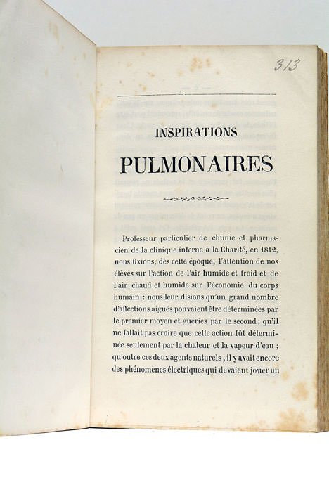 Inspirations pulmonaires et fumigations internes. Guide pratique.