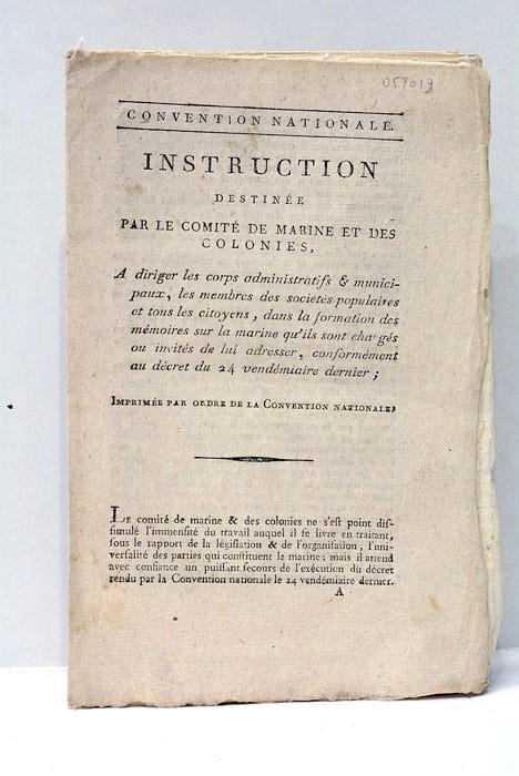 INSTRUCTION destinée par le Comité de Marine et des Colonies, …