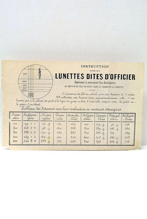 INSTRUCTION pour les Lunettes dites d'Officier, servant à mesurer les …