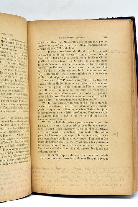 Journal intime de Benjamin Constant et lettres à sa famille …