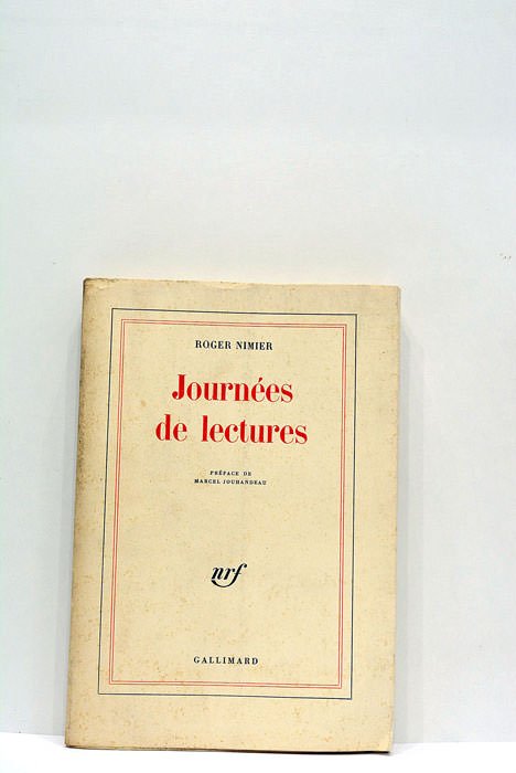 Journées de lectures. Préface de Marcel Jouhandeau.