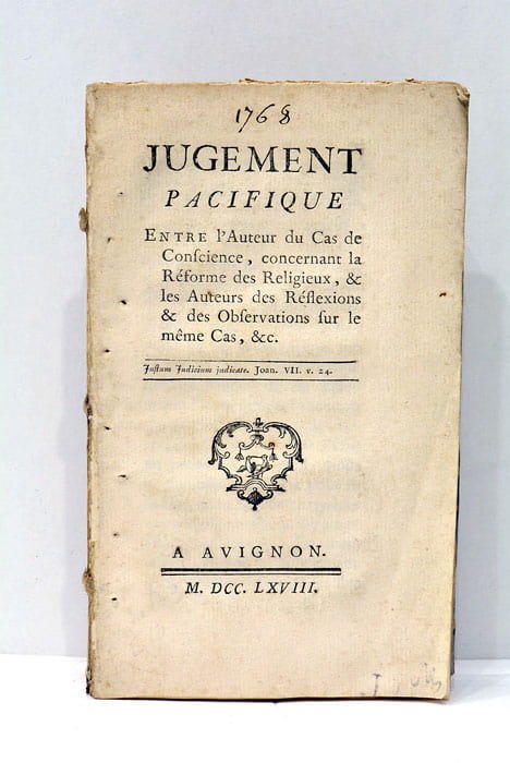 Jugement Pacifique entre l'auteur du cas de conscience, concernant la …