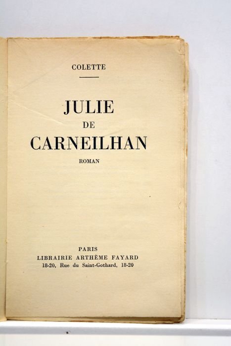 Julie de Carneilhan. Roman.