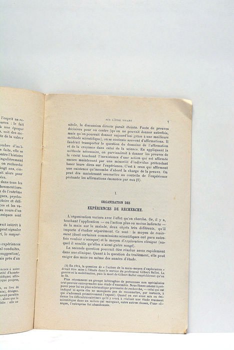 L'action de la main sur l'être vivant (étude de méthode).