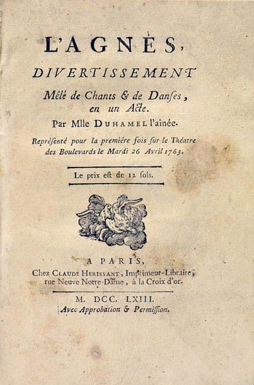 L'Agnès, Divertissement mêlé de Chants et de Danses, en un …