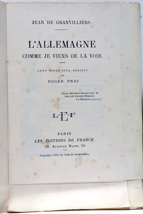 L'Allemagne comme je viens de la voir. Cent vingt-cinq dessins …