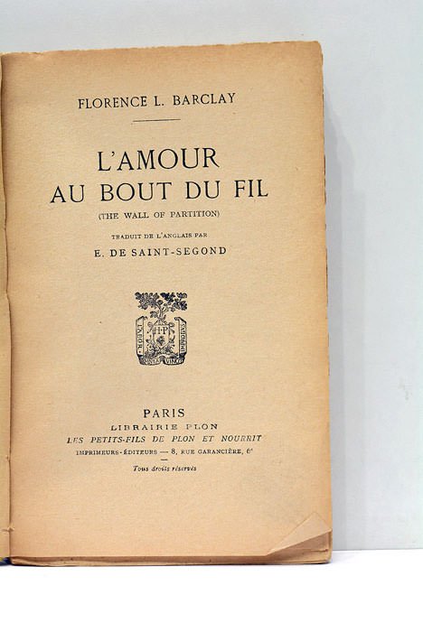 L'Amour au bout du fil. The Wall of Partition. Traduit …