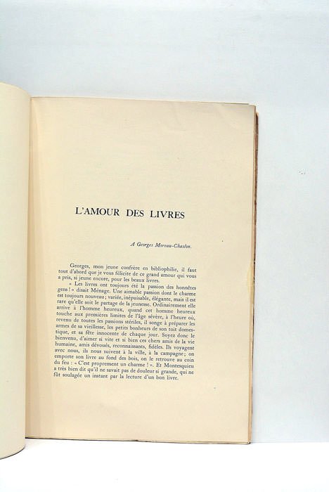 L'amour des livres.