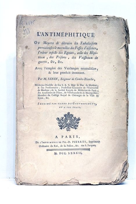 L'Antiméphitique ou Moyens de détruire les Exhalaisons pernicieuses et mortelles …