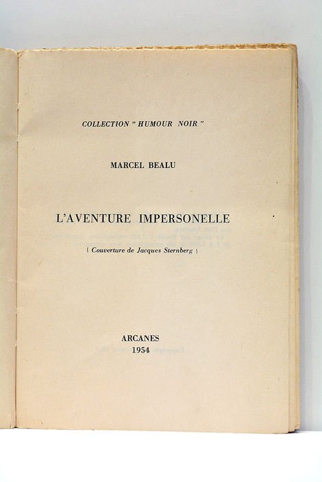 L'Aventure Impersonnelle. (Couverture de Jacques Sternberg).