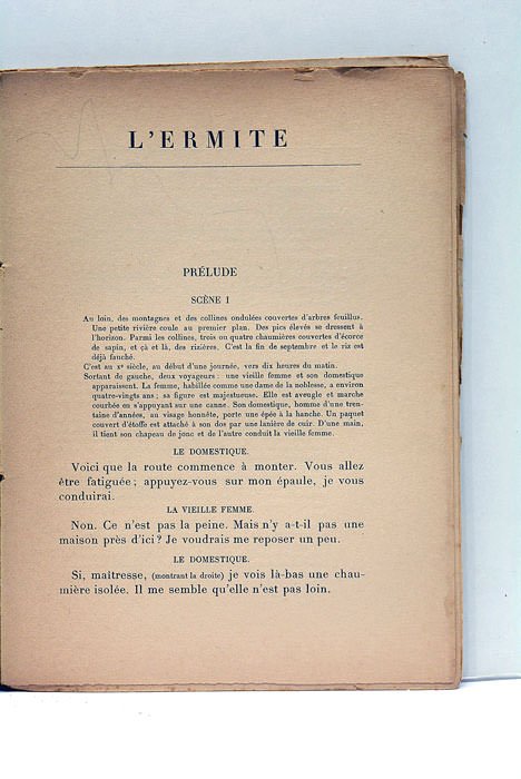 L'Ermite. Légende dramatique en trois actes. Traduction de Takamatsu Yoshie, …