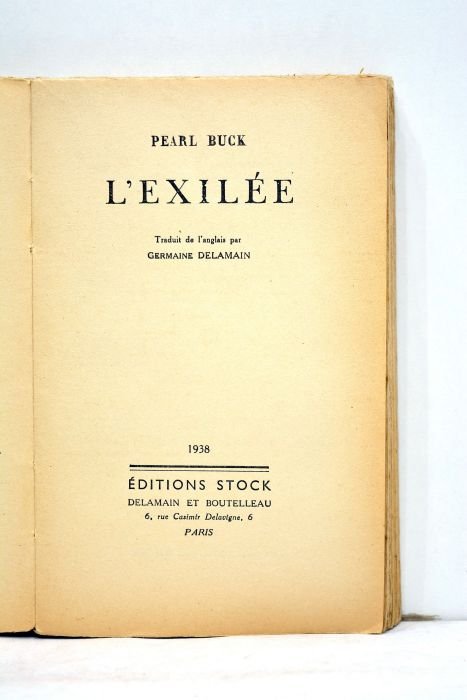 L'exilée. Traduit de l'anglais par Germaine Delamain.