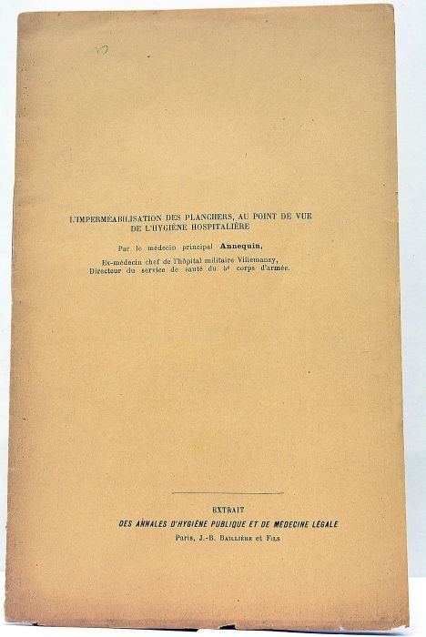 L'imperméabilisation des planchers, au point de vue de l'hygiène hospitalière.