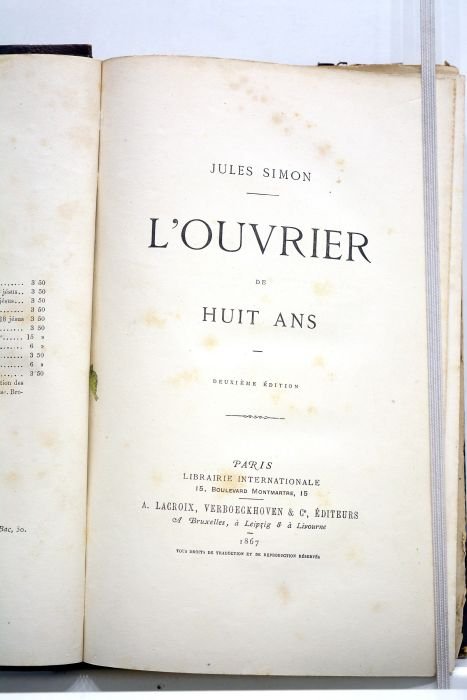 L'ouvrier de huit ans. Deuxième édition.