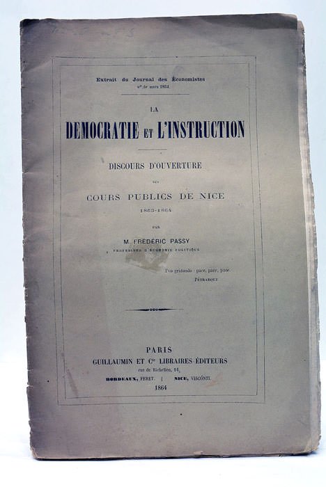 La Démocratie et l'Instruction. Discours d'ouverture des cours publics de …