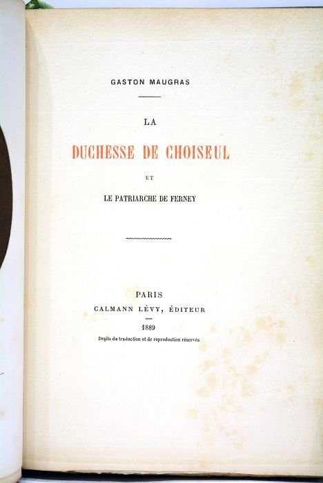 La Duchesse de Choiseul et Le Patriarche de Ferney.