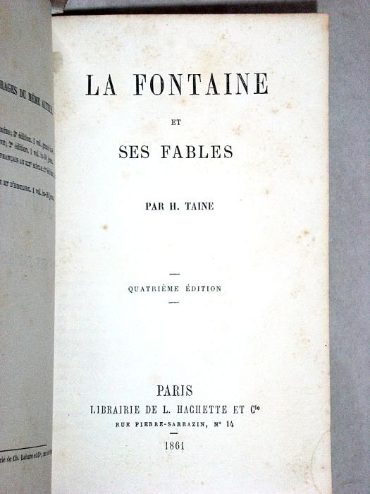 La Fontaine et ses Fables. Quatrième édition.