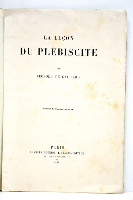 La leçon du plébiscite.