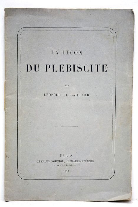 La leçon du plébiscite.