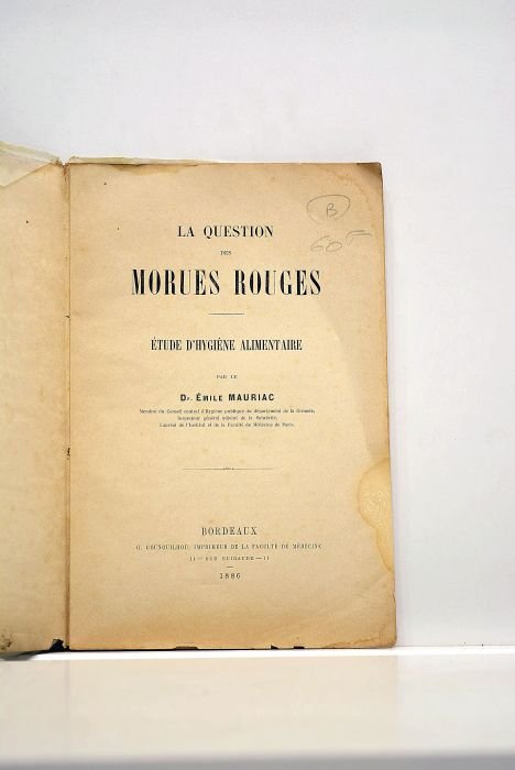 La question des morues rouges. Etude d'hygiène alimentaire.