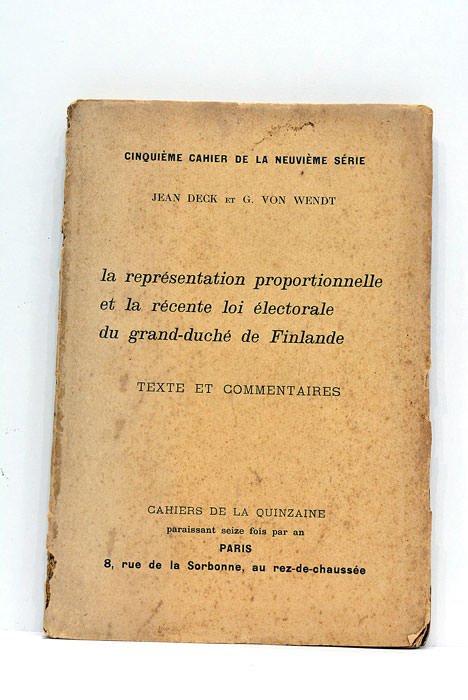 La représentation proportionnelle et la récente loi électorale du grand-duché …