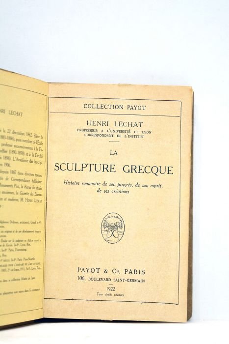 La sculpture grecque. Histoire sommaire de son progrès, de son …