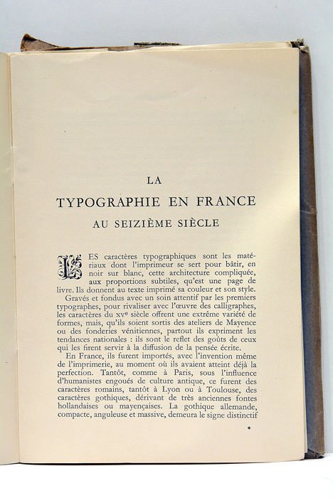 La typographie en France au seizième siècle.
