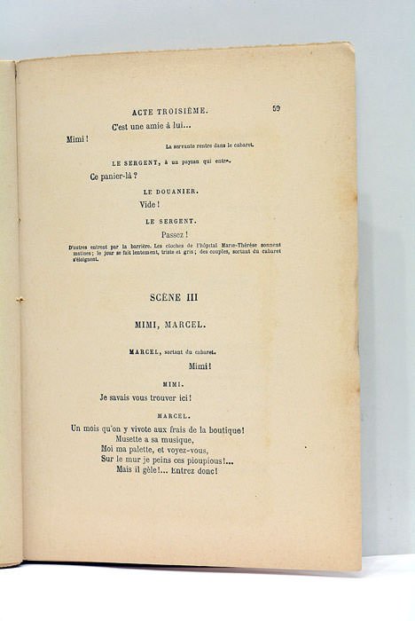 La Vie de Bohème. Comédie lyrique en quatre actes. Da'près …
