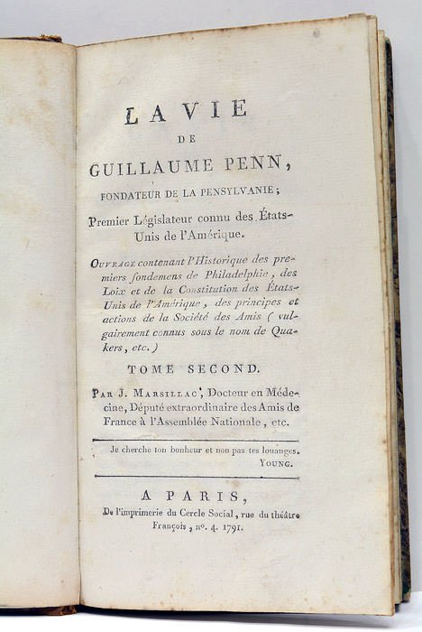 La Vie de Guillaume Penn, fondateur de la Pennsylvanie; Premier …