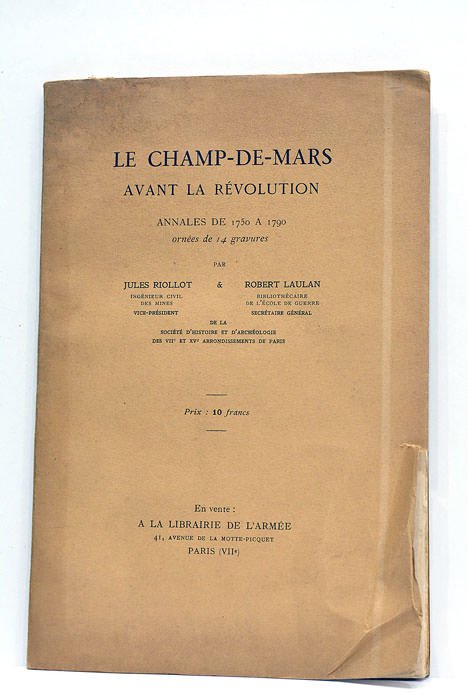 Le Champ-de Mars avant la révolution. Annales de 1750 a …