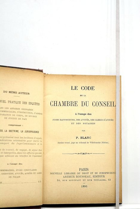 Le code de la chambre du conseil. A l'usage des …