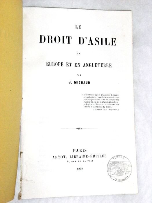 Le droit d'asile en Europe et en Angleterre.