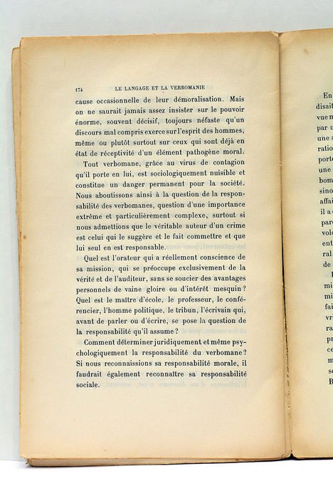 Le langage et la verbomanie. Essai de Psychologie morbide.