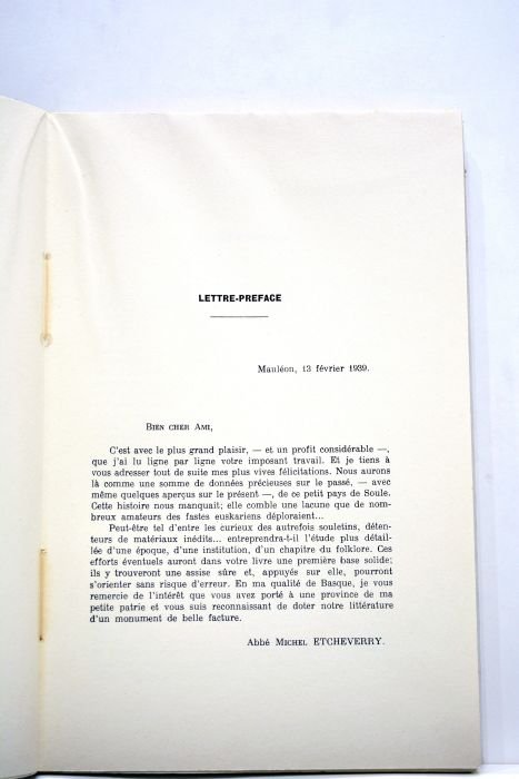 Le Païs de Soule. (Essai sur la coutume basque).
