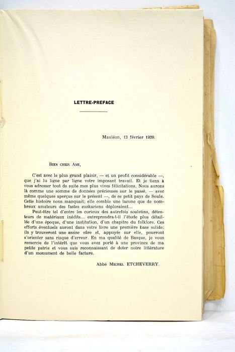 Le païs de Soule. (Essai sur la coutume basque).