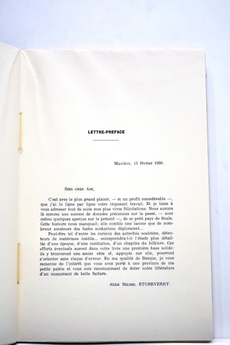 Le Païs de Soule. (Essai sur la coutume basque).