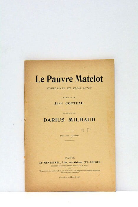 Le Pauvre Matelot. complainte en trois actes. Paroles de Jean …
