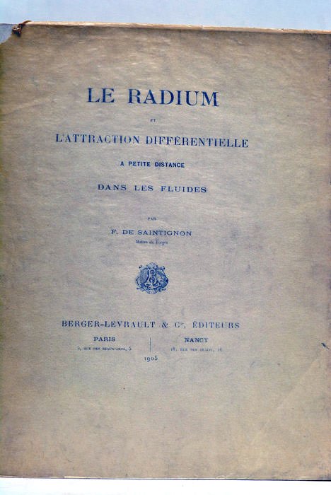 Le Radium et l’attraction différentielle à petite distance dans les …