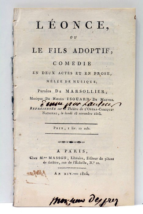 Léonce, ou le fils adoptif, comédie en deux actes et …